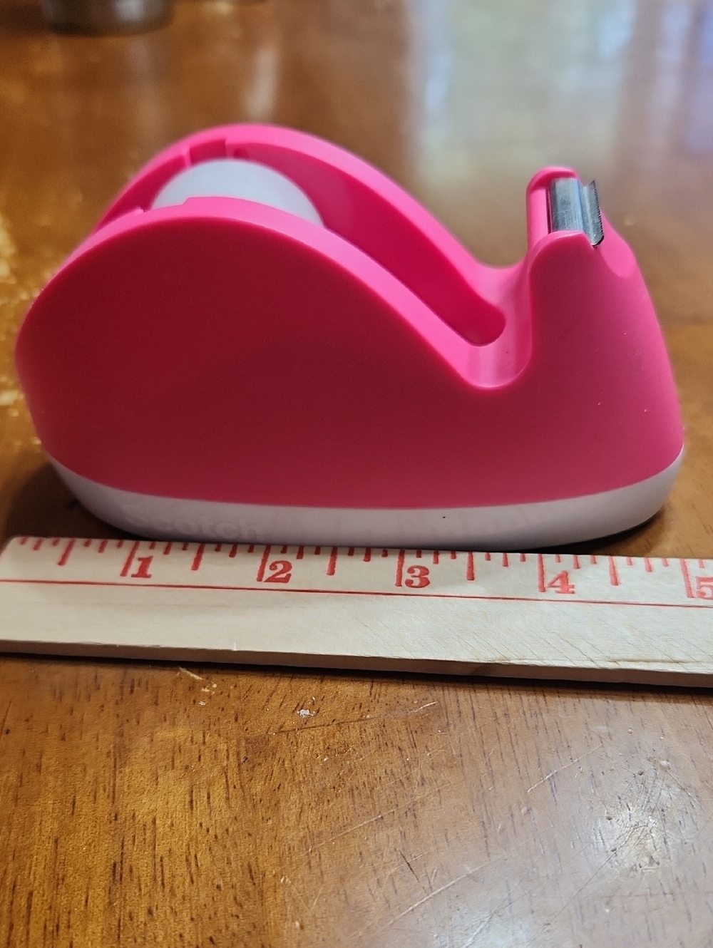 Bright Pink Desktop Tape Dispenser for Home and Office